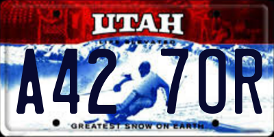 UT license plate A427OR
