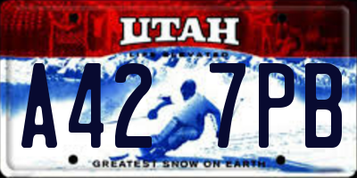 UT license plate A427PB