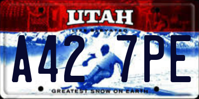 UT license plate A427PE