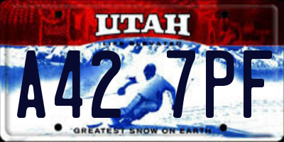 UT license plate A427PF