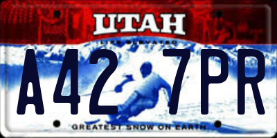 UT license plate A427PR