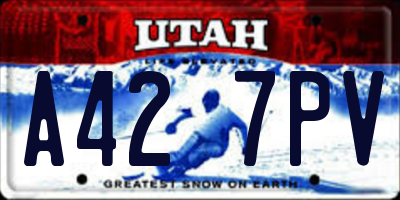 UT license plate A427PV