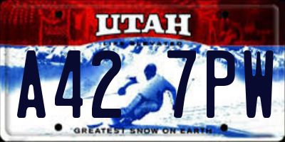 UT license plate A427PW