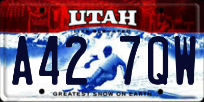 UT license plate A427QW