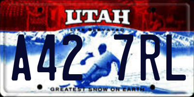 UT license plate A427RL