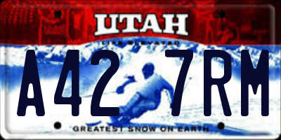 UT license plate A427RM