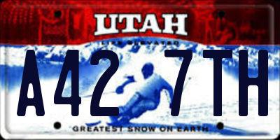 UT license plate A427TH