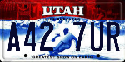 UT license plate A427UR