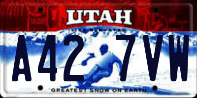 UT license plate A427VW