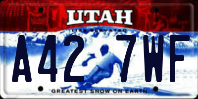 UT license plate A427WF