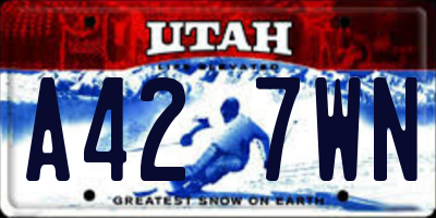 UT license plate A427WN