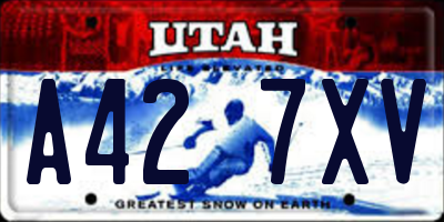 UT license plate A427XV