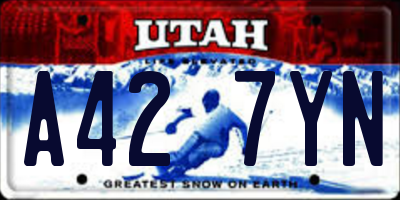 UT license plate A427YN