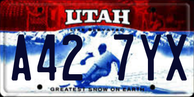 UT license plate A427YX
