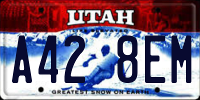 UT license plate A428EM