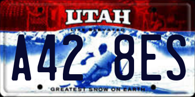 UT license plate A428ES