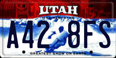 UT license plate A428FS