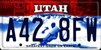 UT license plate A428FW