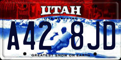 UT license plate A428JD