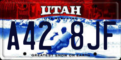 UT license plate A428JF