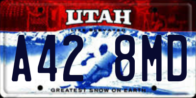 UT license plate A428MD