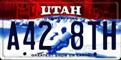 UT license plate A428TH