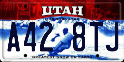 UT license plate A428TJ
