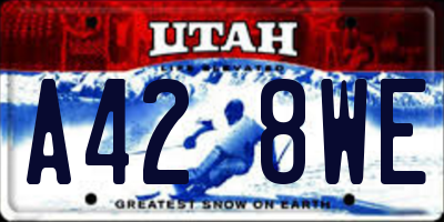 UT license plate A428WE