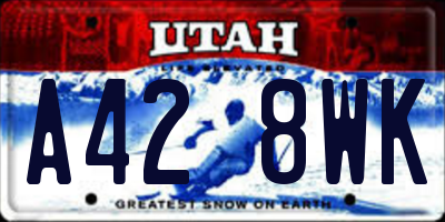 UT license plate A428WK