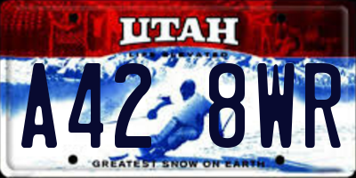 UT license plate A428WR