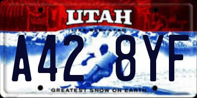 UT license plate A428YF