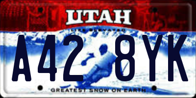 UT license plate A428YK