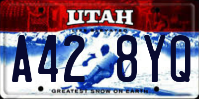 UT license plate A428YQ