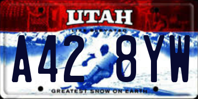UT license plate A428YW