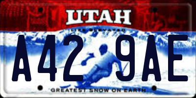 UT license plate A429AE