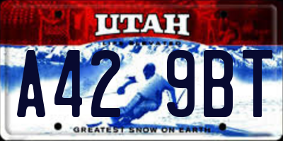 UT license plate A429BT