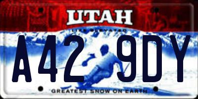 UT license plate A429DY