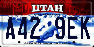 UT license plate A429EK