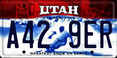 UT license plate A429ER