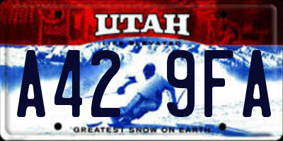 UT license plate A429FA