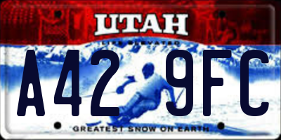 UT license plate A429FC