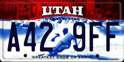 UT license plate A429FF