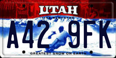 UT license plate A429FK
