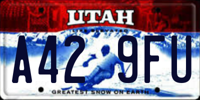UT license plate A429FU