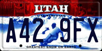 UT license plate A429FX
