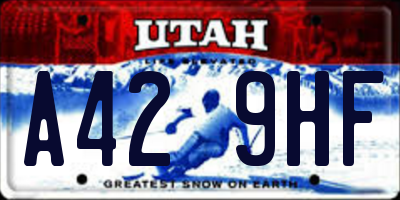 UT license plate A429HF