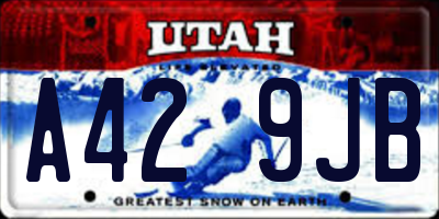UT license plate A429JB