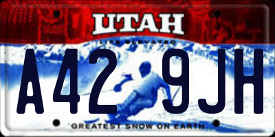 UT license plate A429JH