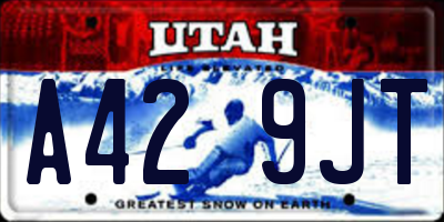 UT license plate A429JT
