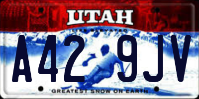 UT license plate A429JV